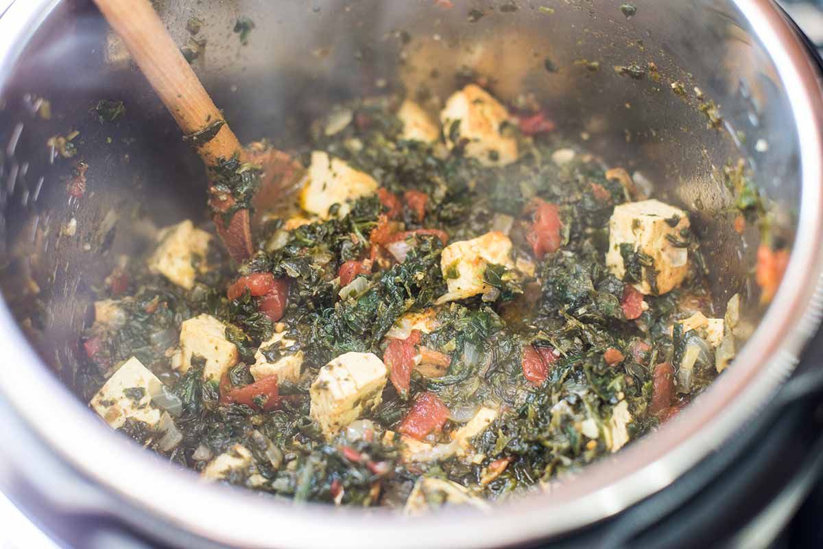 Pressure Cooker Saag Tofu