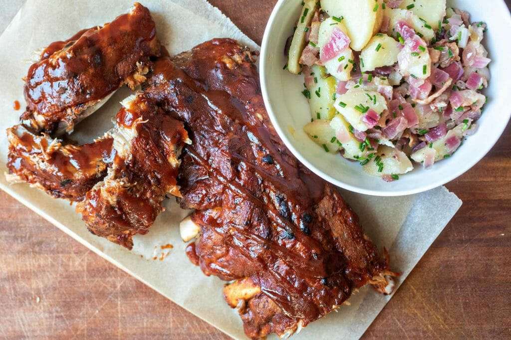 Pressure Cooker Baby Back BBQ Ribs with crispy bits