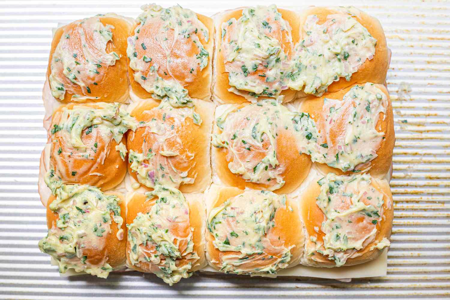 Ham and Cheese Sandwiches Covered in Compound Butter