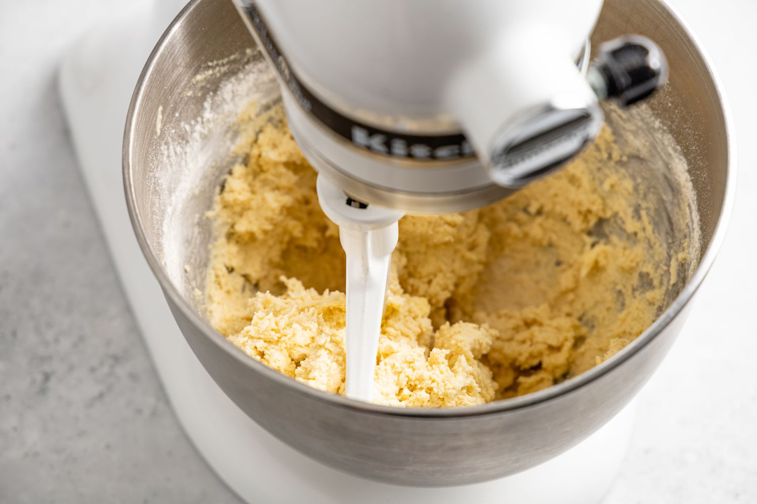 Classic Shortbread Cookie Dough in a Mixer