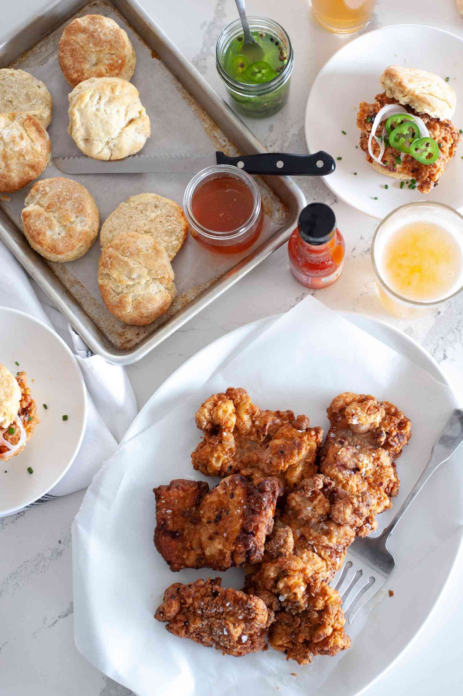 biscuits and fried chicken 