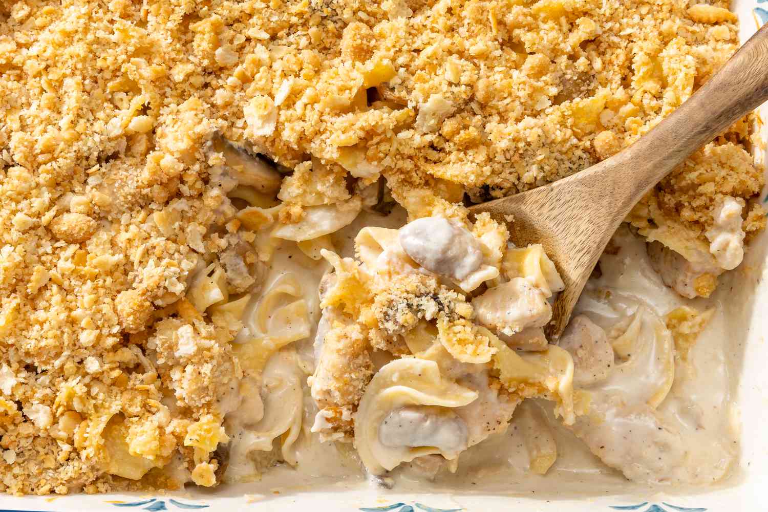 overhead view of Church Chicken Casserole