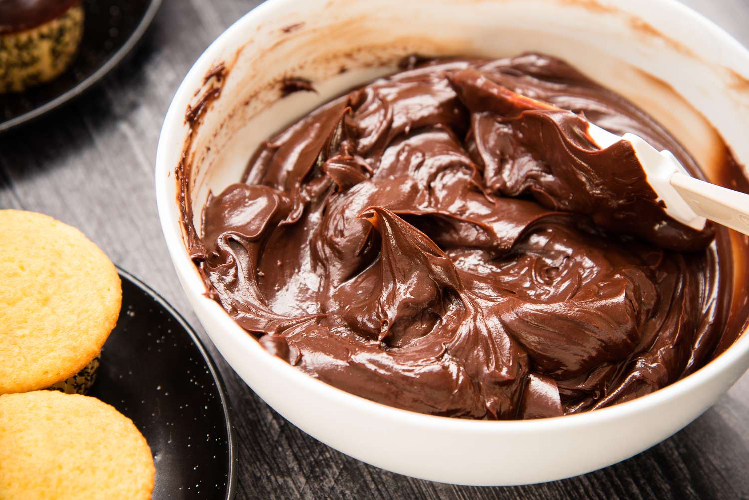 Silky ganache in a bowl.