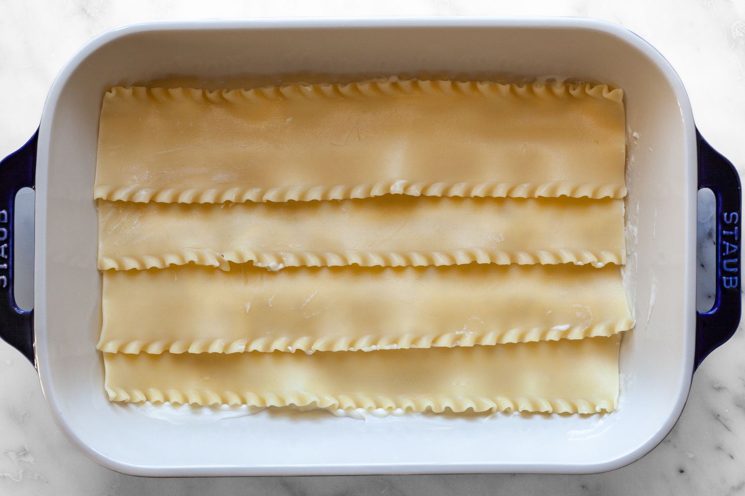 Chicken Lasagna Layering: Next Lasagna Noodles Are Added 