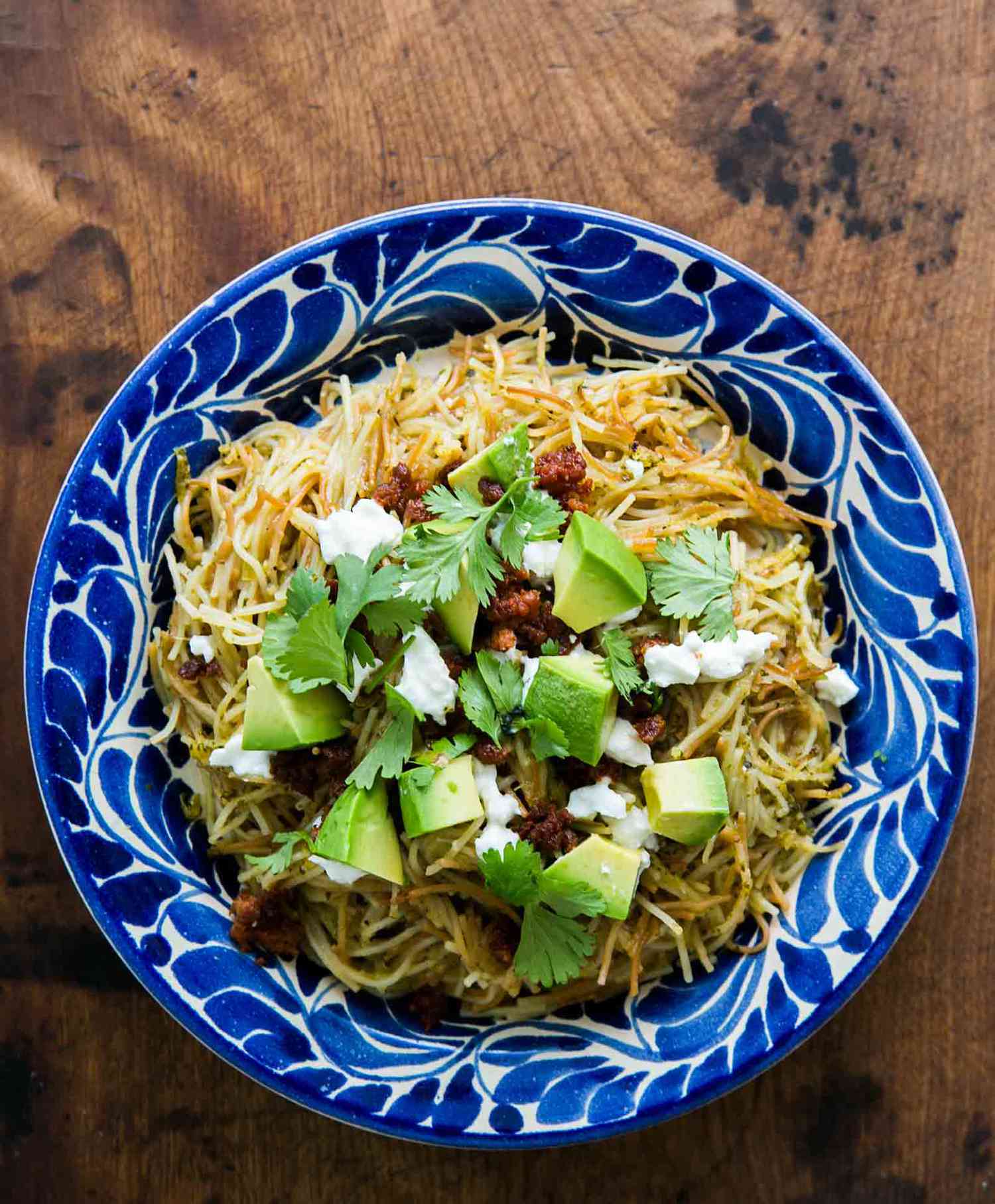 Sopa Seca de Fideo with Tomatillos