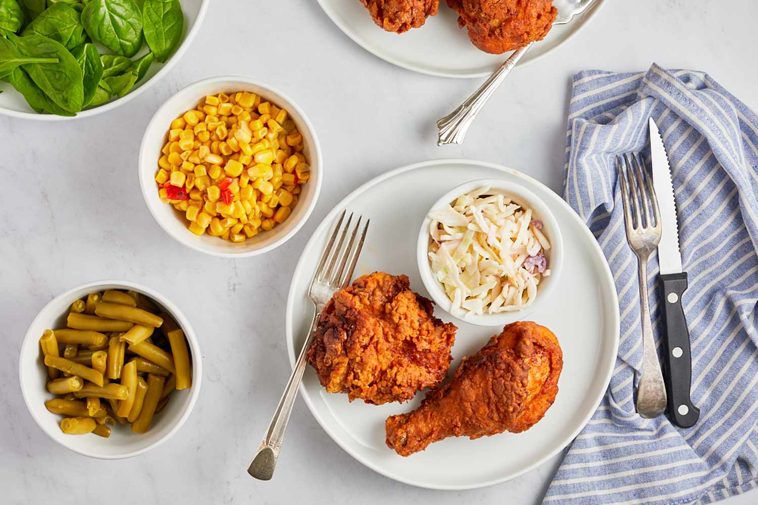 Plated piri piri fried chicken