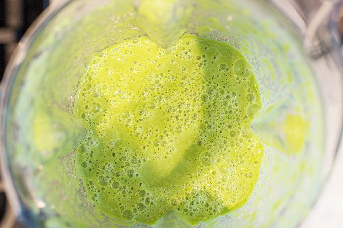 Pork Pozole in the Pressure Cooker puree the ingredients