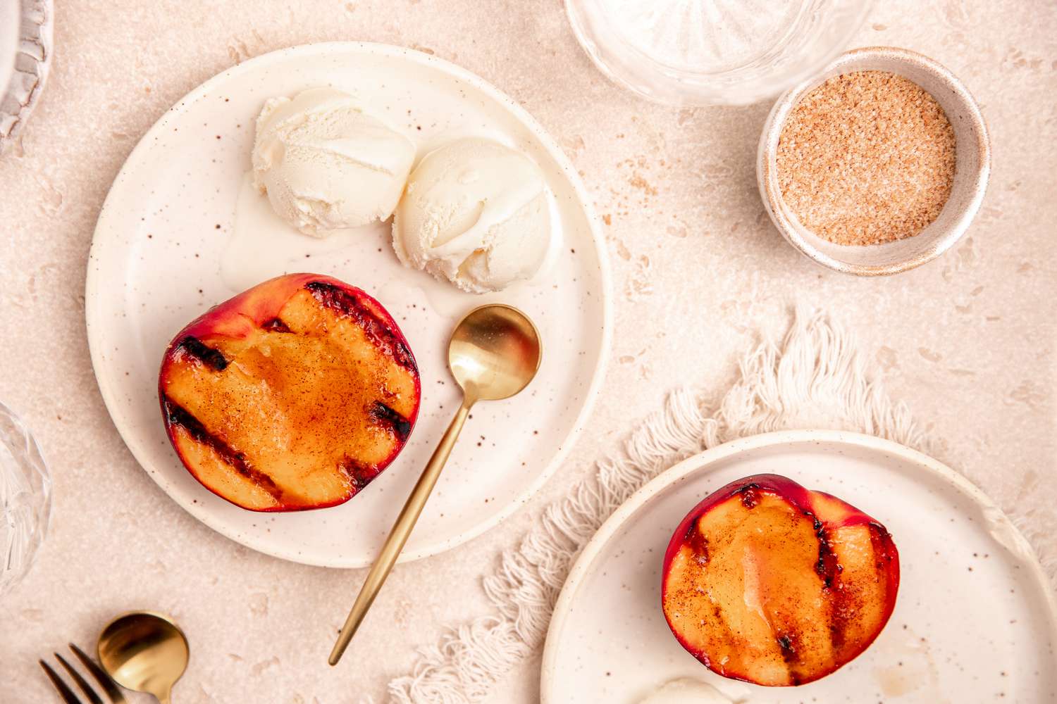 Grilled Peaches with Vanilla Ice Cream