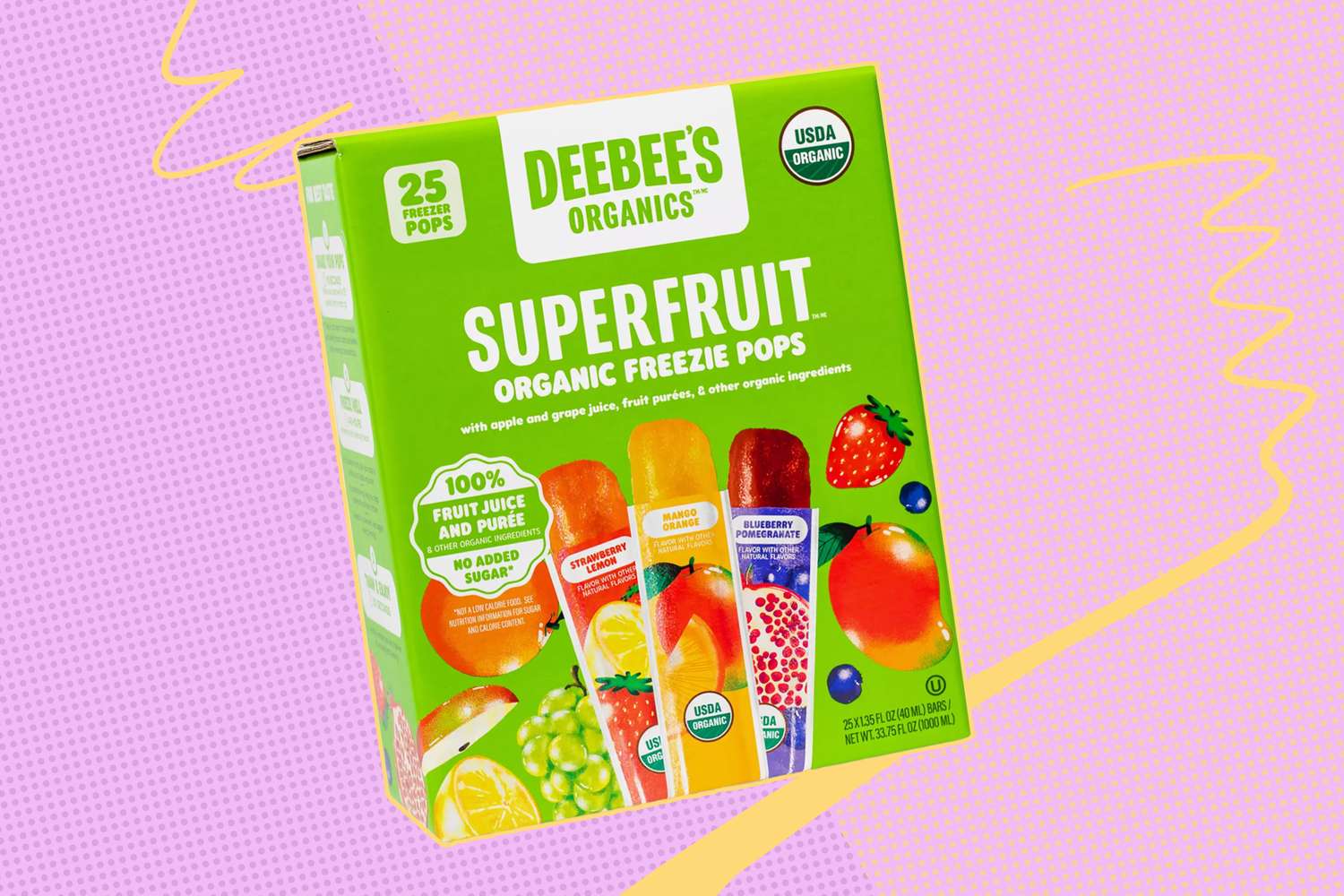 Package of DeeBees Organics Superfruit Organic Freeze Pops