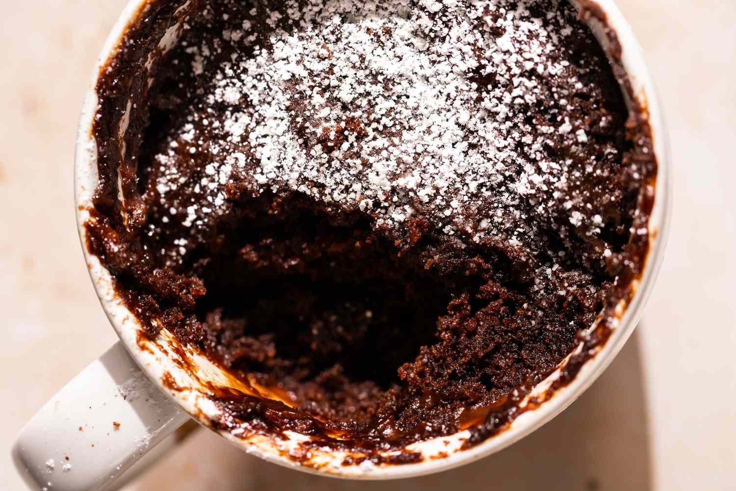 Chocolate mug cake close-up