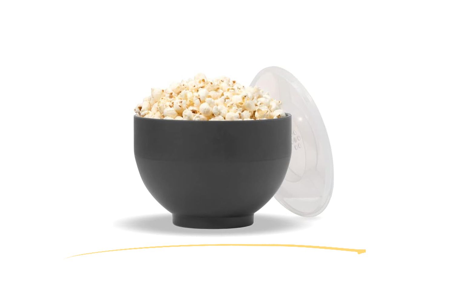 popped popcorn in the silicone bowl 