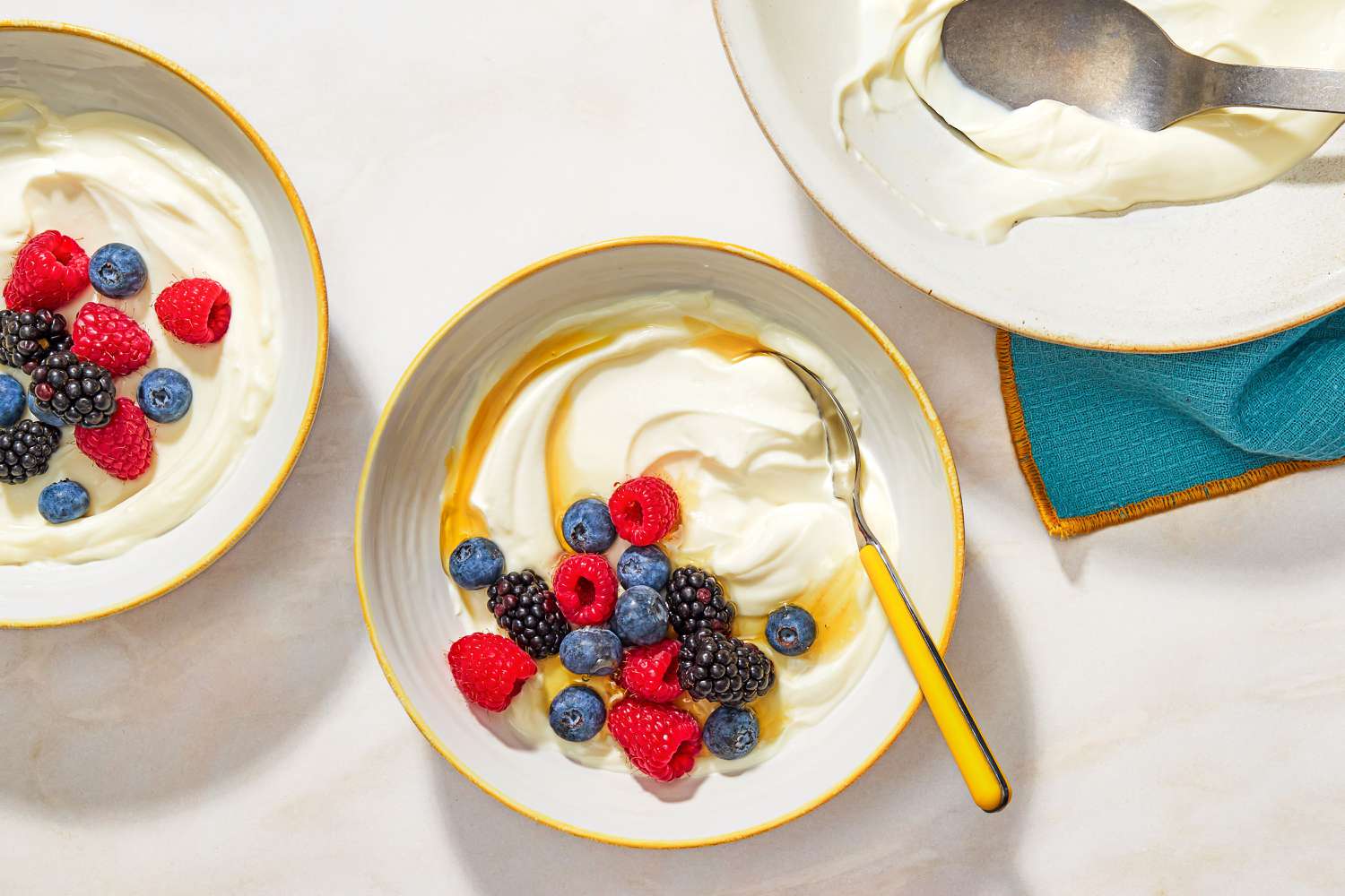2 bowls of Whipped Ricotta and Berries
