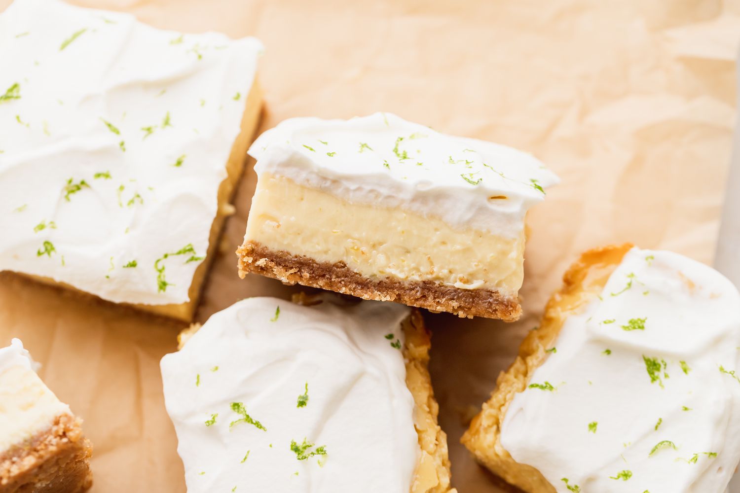 Styled key lime bars