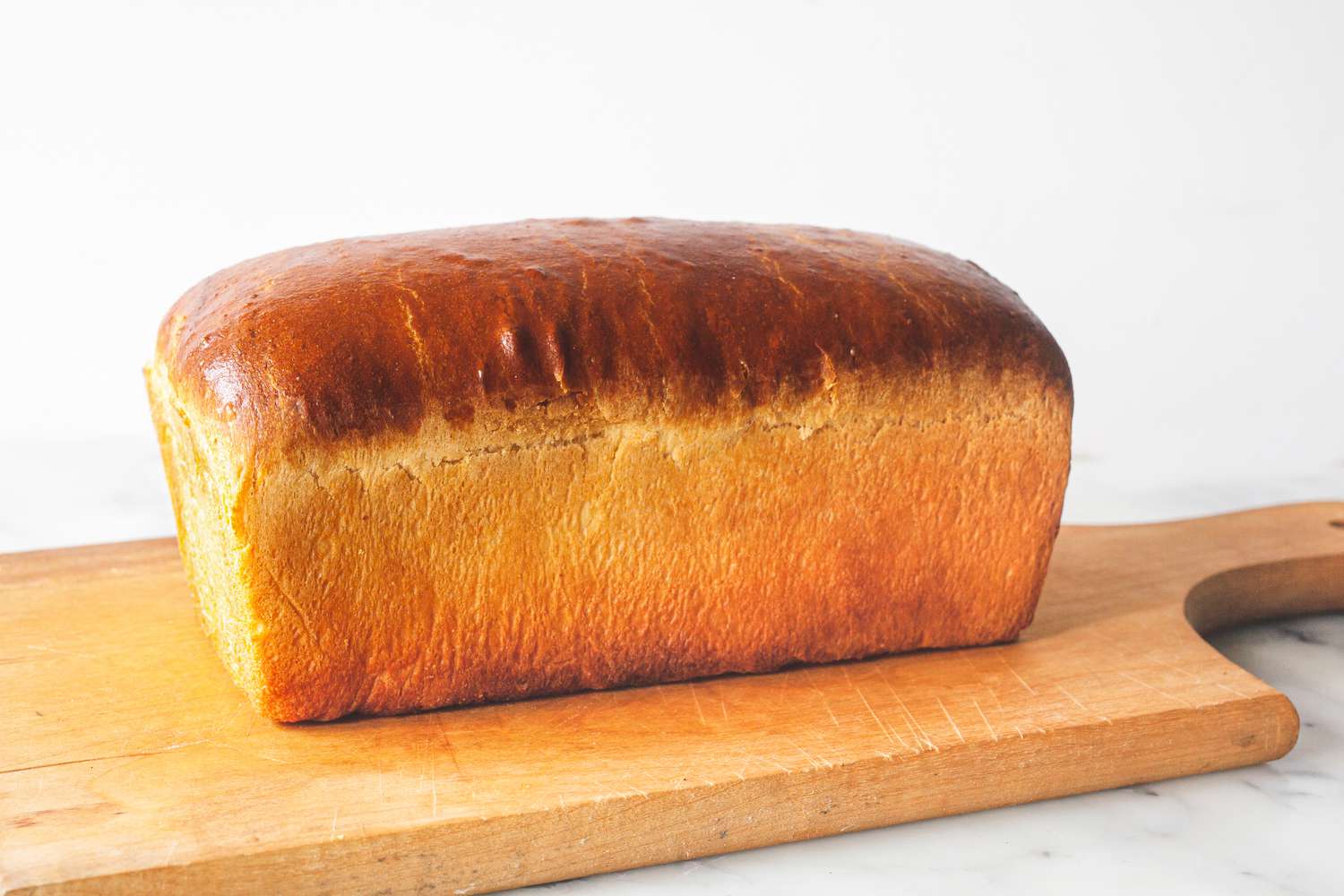 Brioche Sandwich Loaf on a Cutting Board