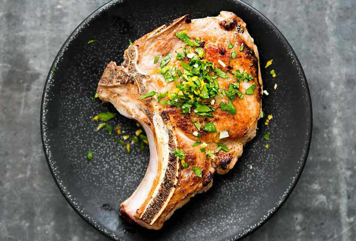 Brined Pork Chops with Gremolata