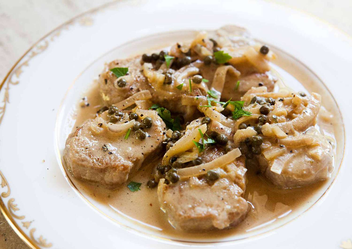 Pork Medallions with Mustard Caper Sauce