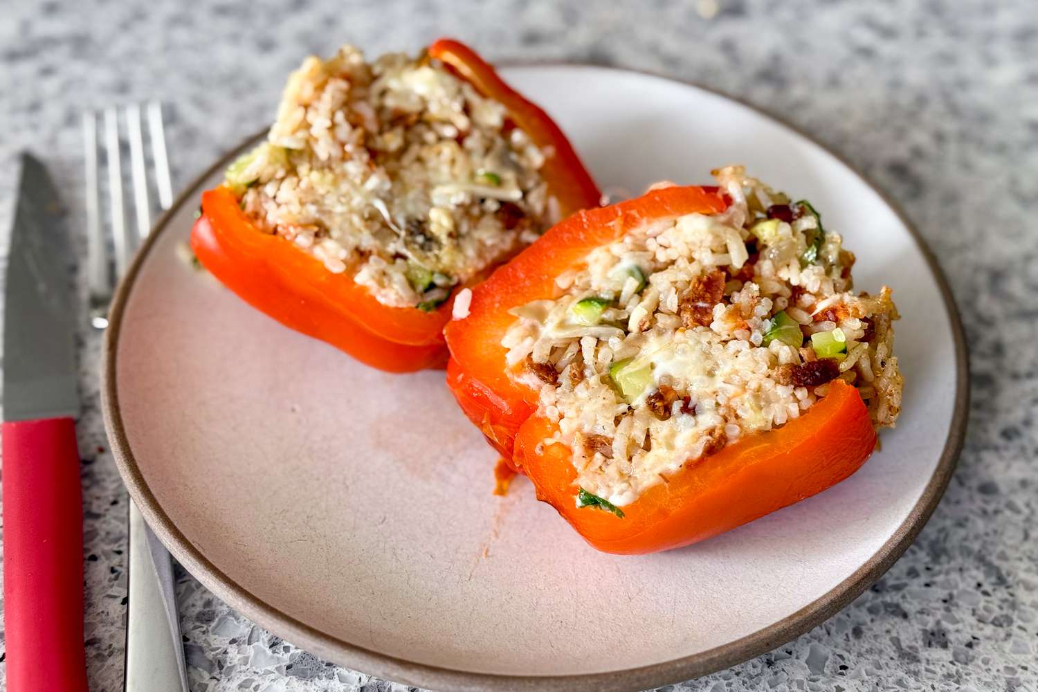 stuffed peppers on a small plate