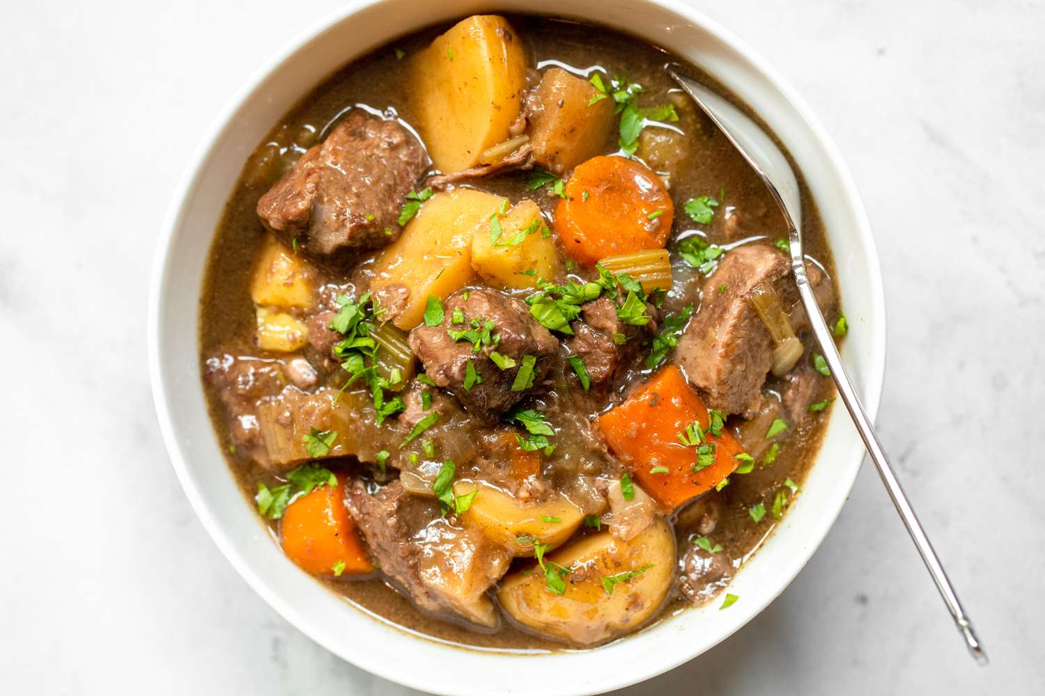 Slow Cooker Beef Stew in a Bowl