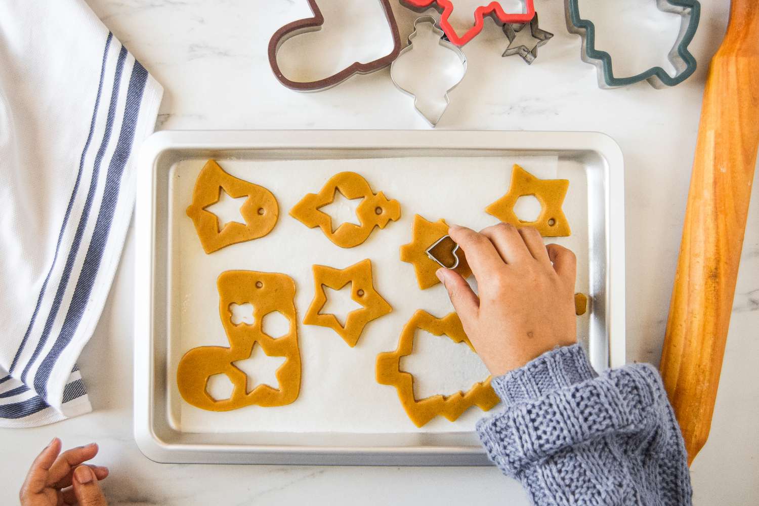 Cut Out Shapes in Stained Glass Cookies Using Cookie Cutter