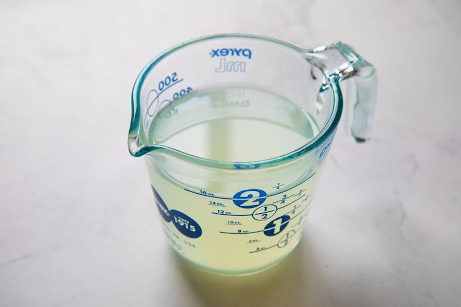 pasta cooking water in measuring cup