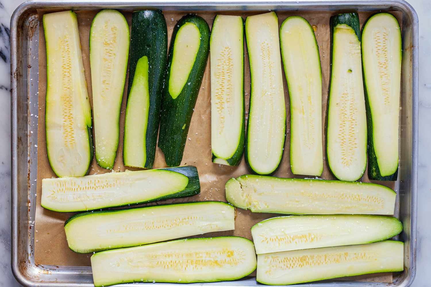 Eggplant and Zucchini cut and roasted