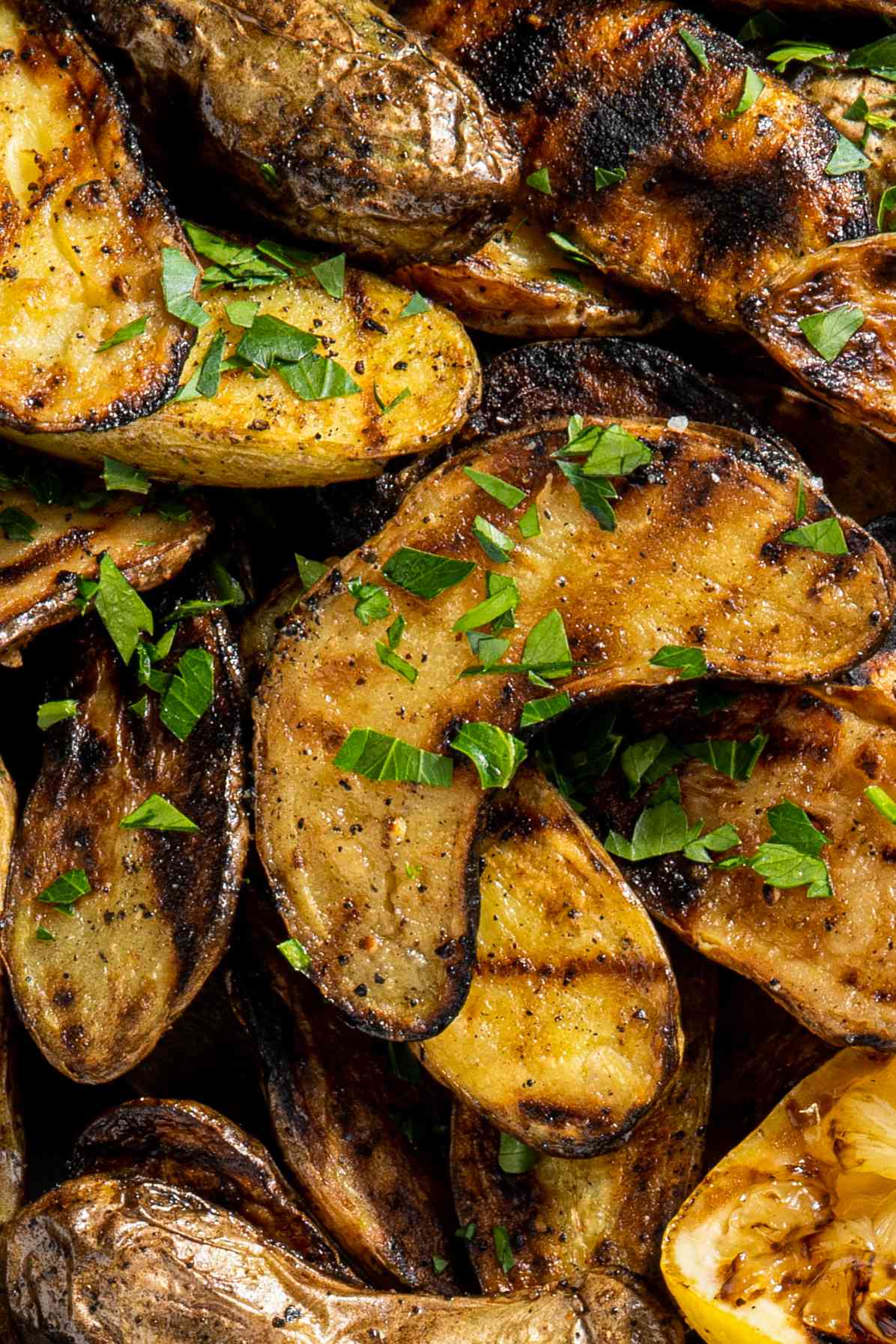 Close-up: Grilled Fingerling Potatoes