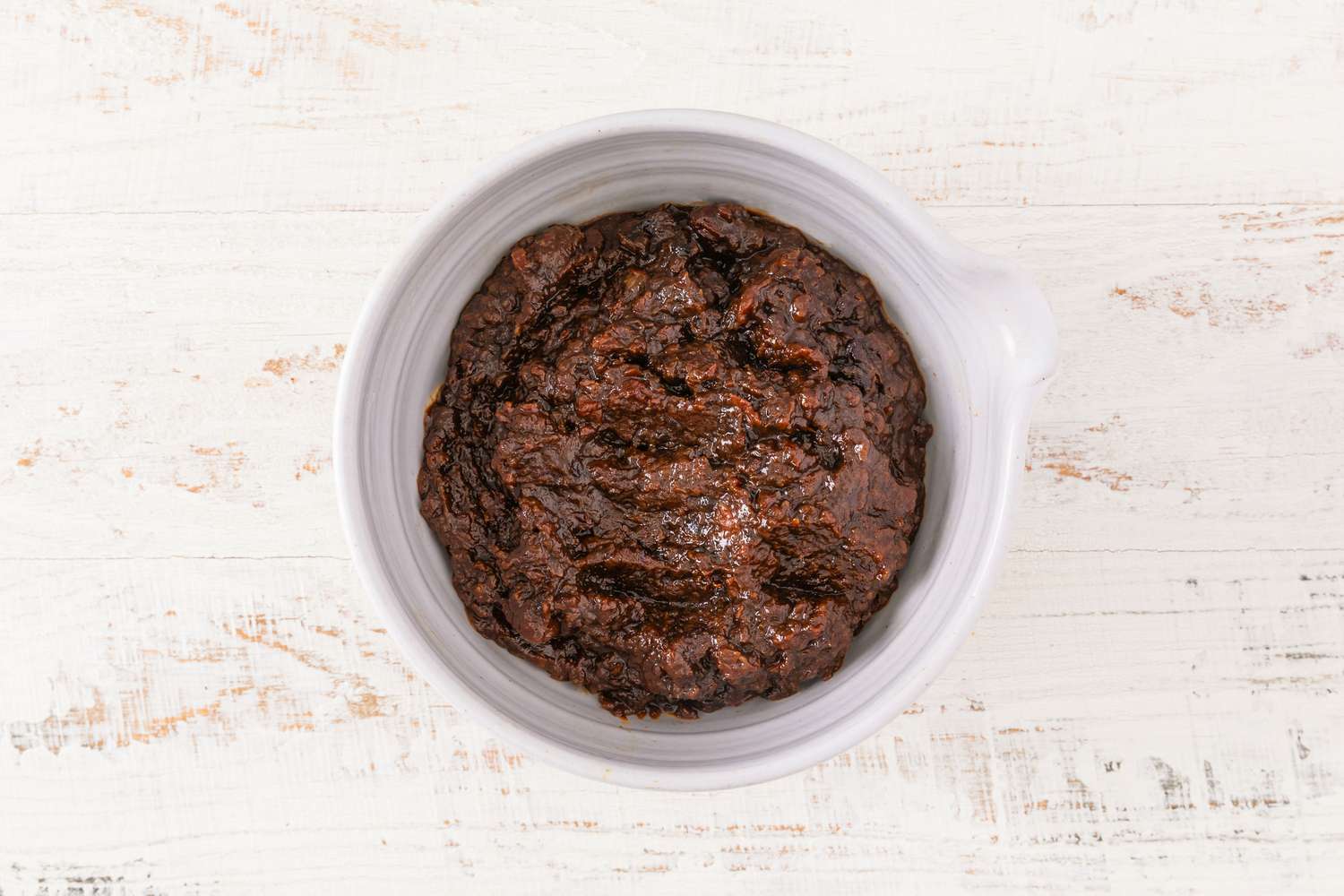 Puréed soaked fruit for Jamaican Black Cake