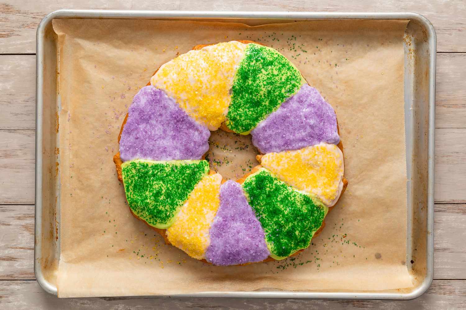 king cake topped with sprinkles