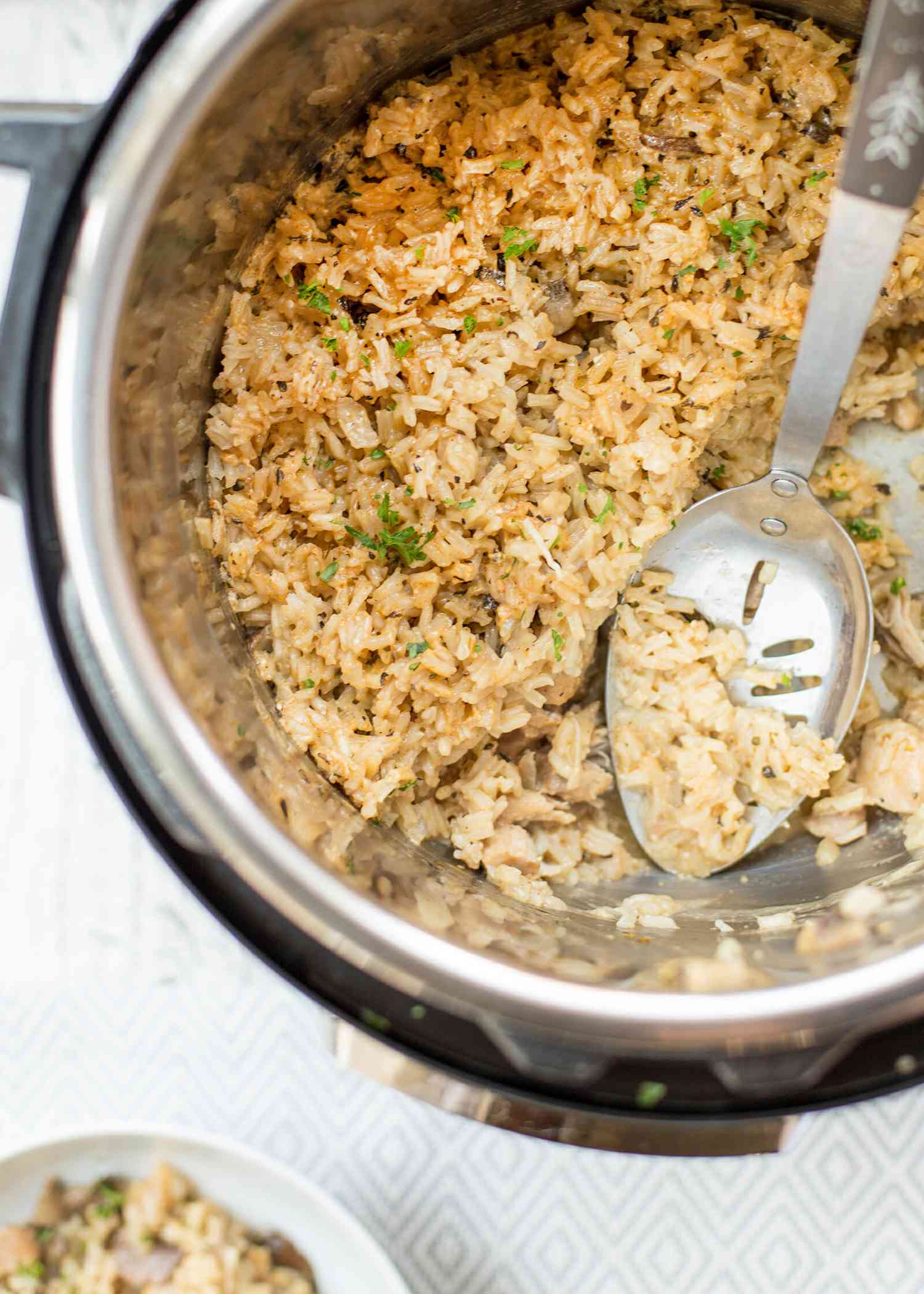Easy chicken and rice made in an instant pot