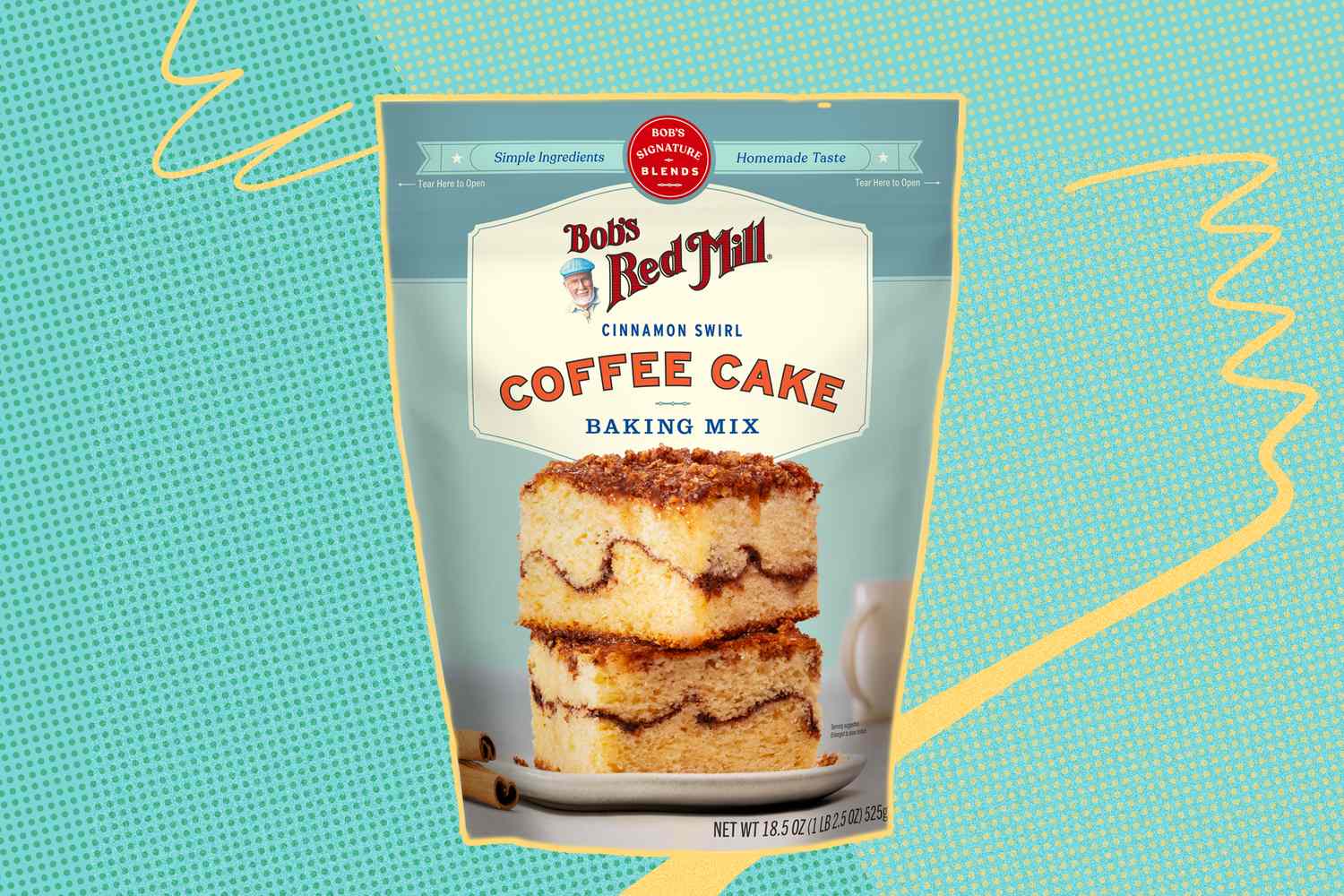 Package of Bob's Red Mill Cinnamon Swirl Coffee Cake Baking Mix