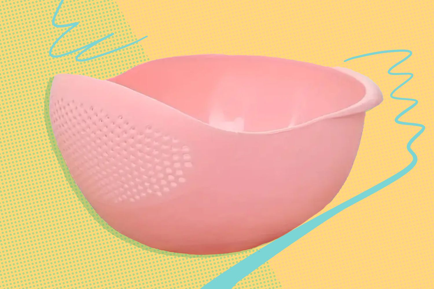 Temu rice bowl over a colorful background