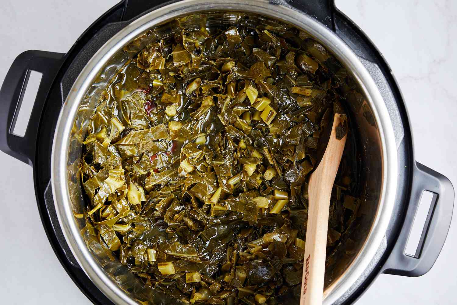 Instant Pot Collard Greens Stirred in Instant Pot