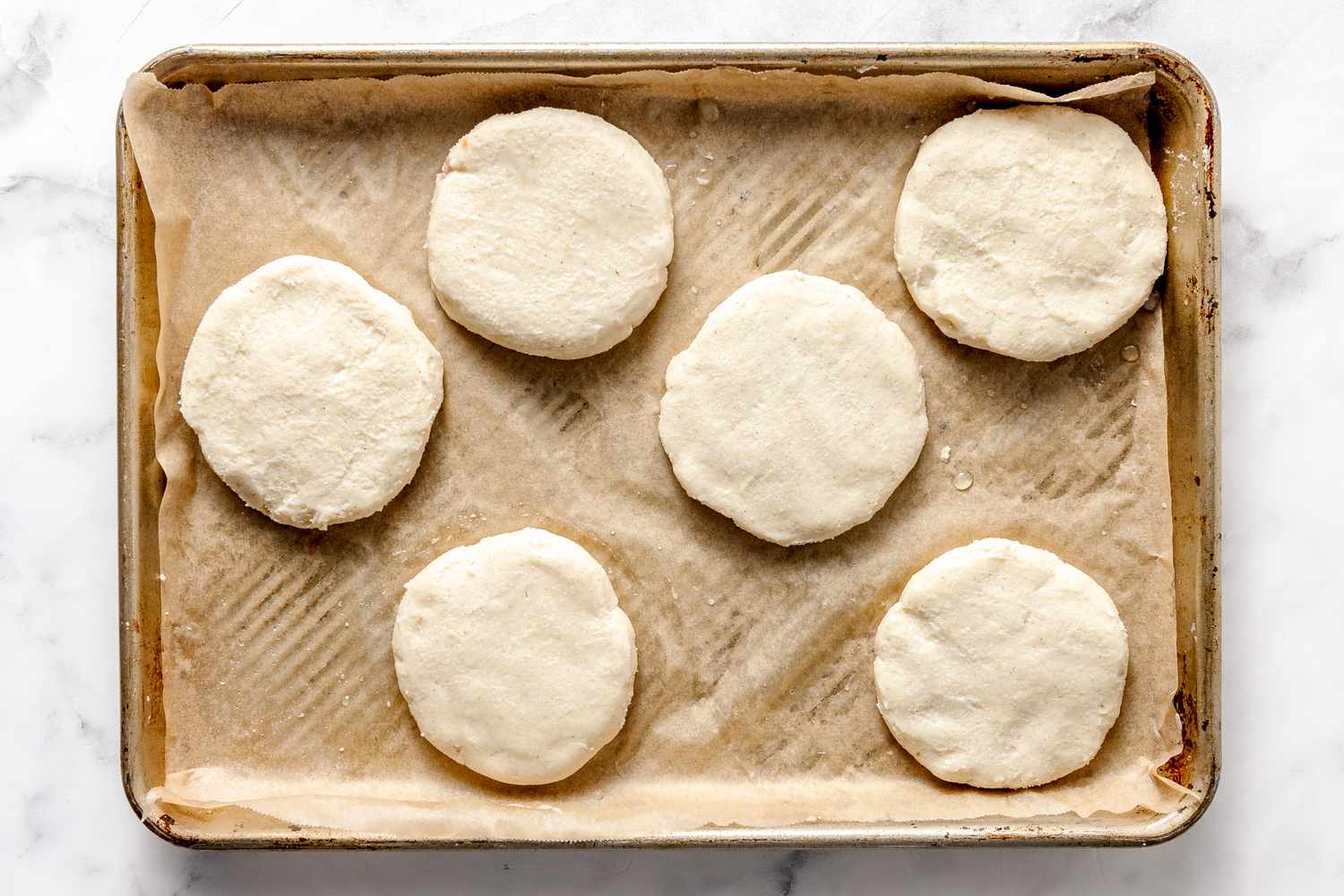 Papusas on a Lined Baking Pan