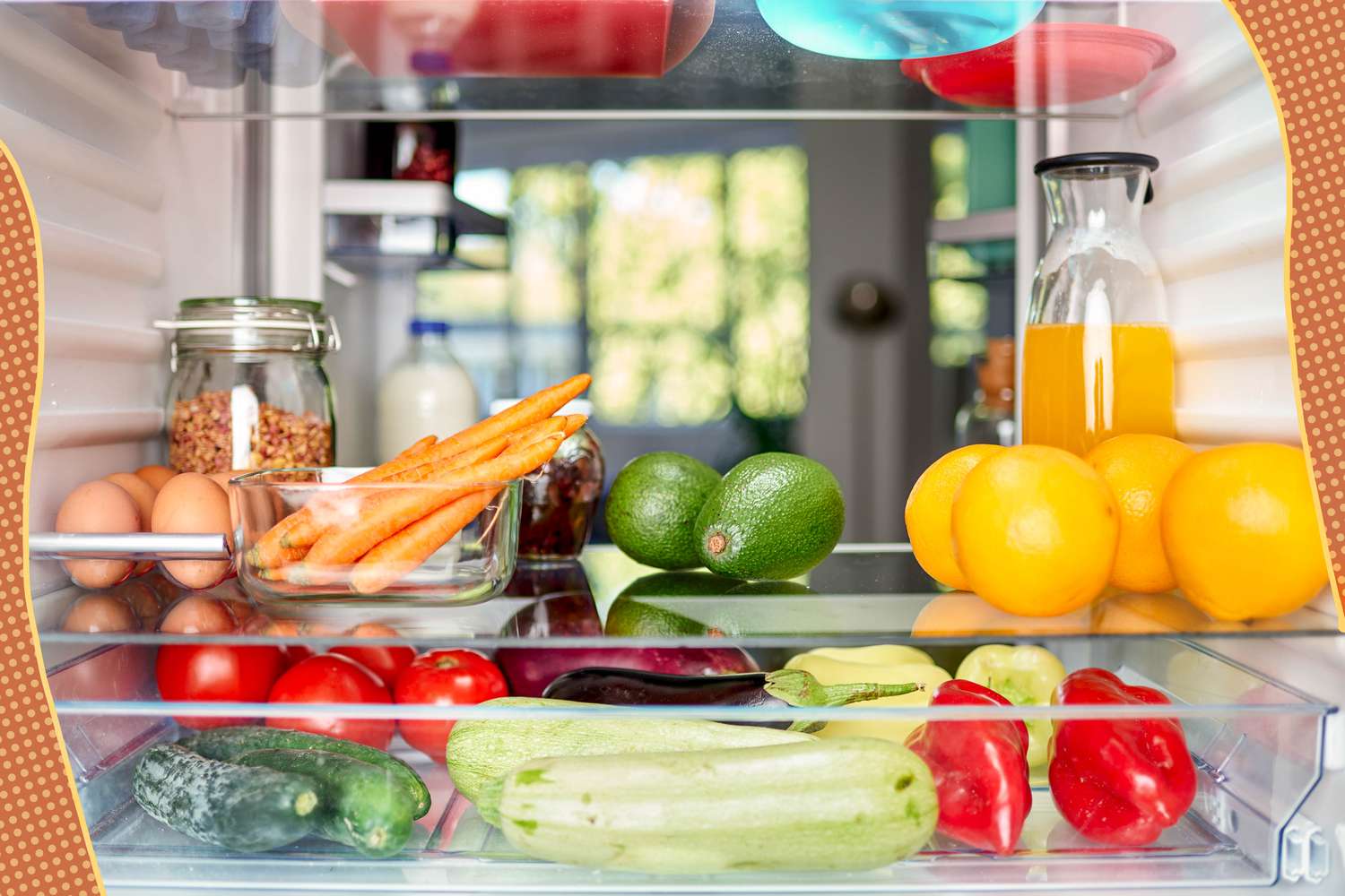 Inside a refrigerator