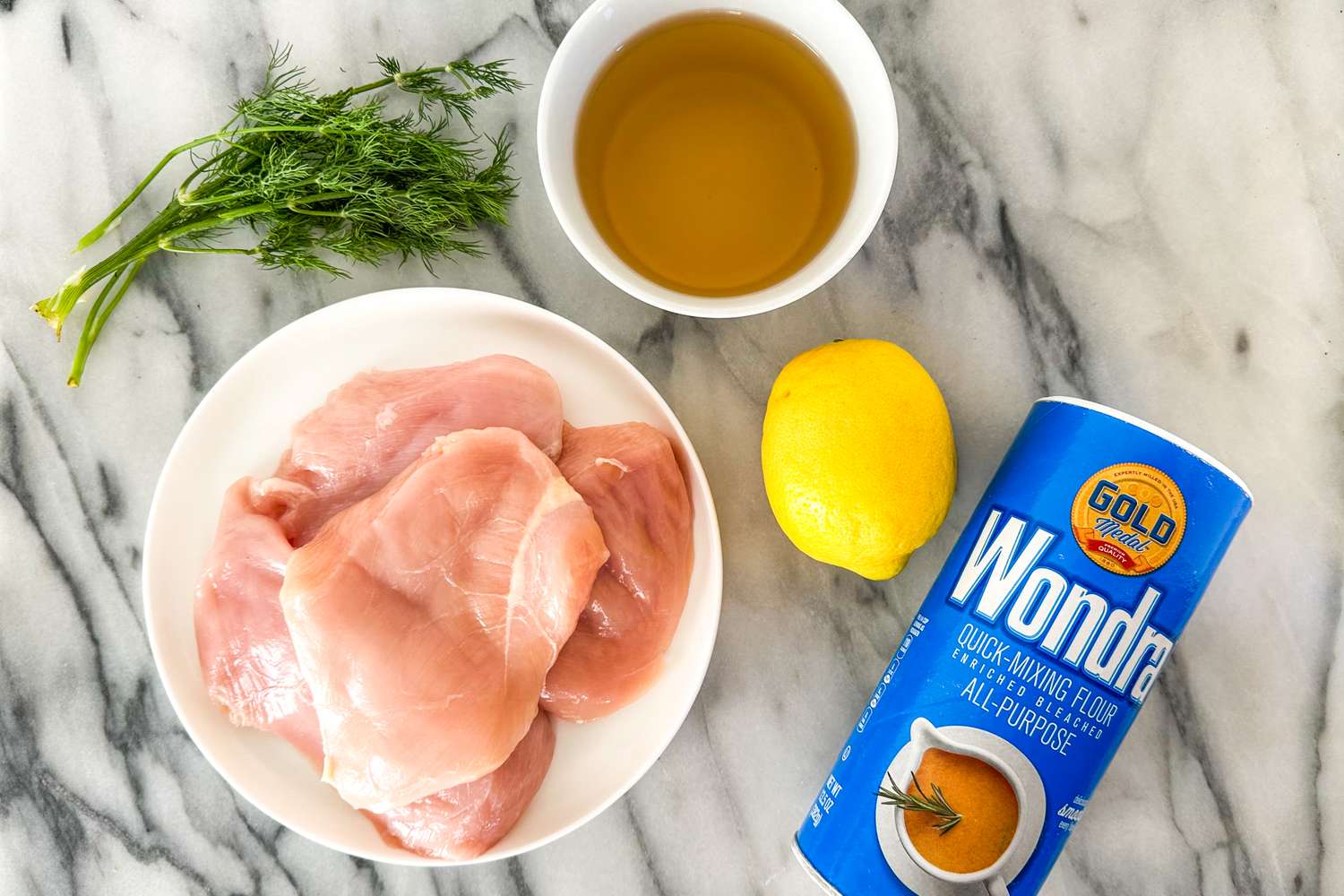 lemon chicken ingredients on the counter