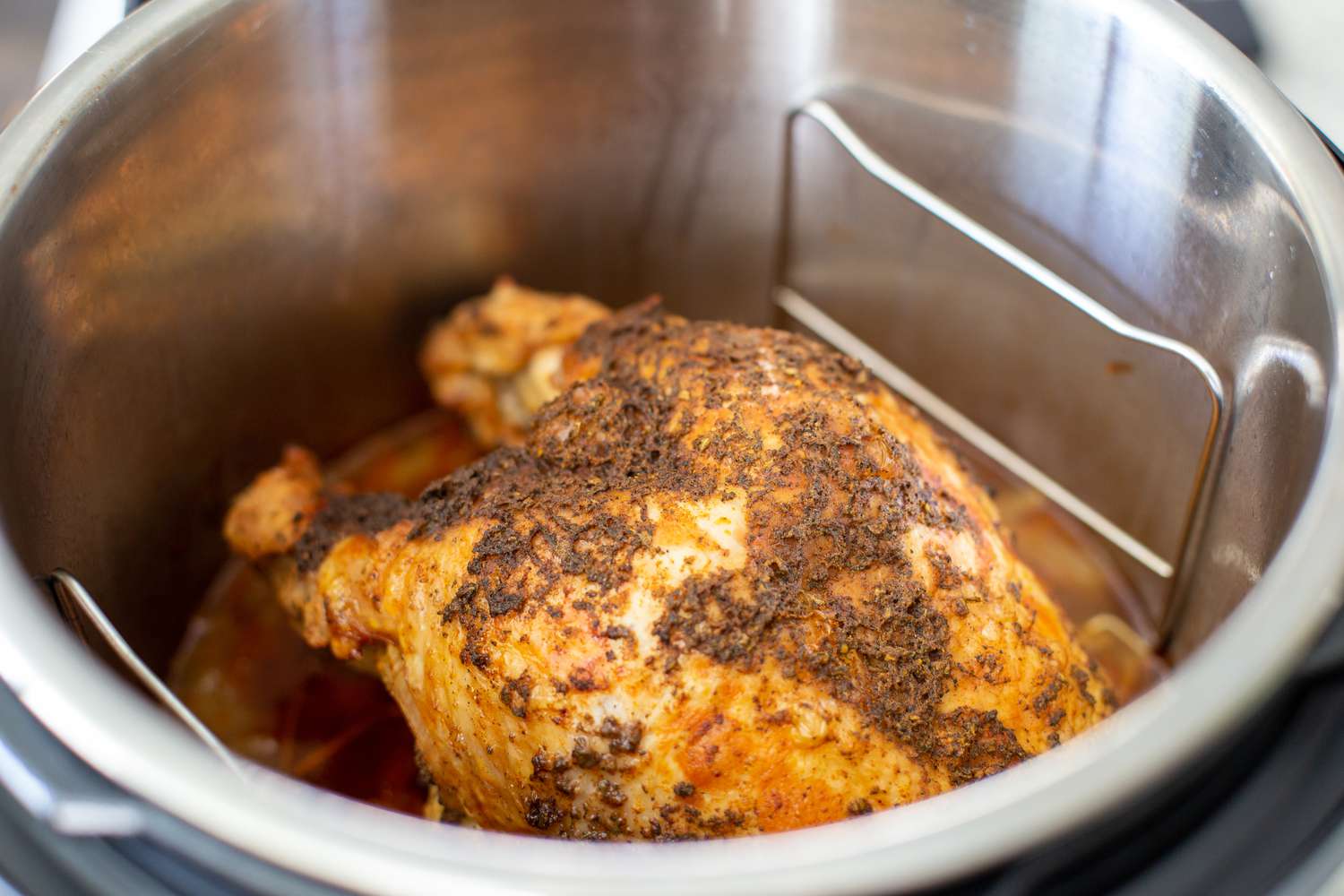 Simple instant pot turkey with gravy in a pressure cooker.