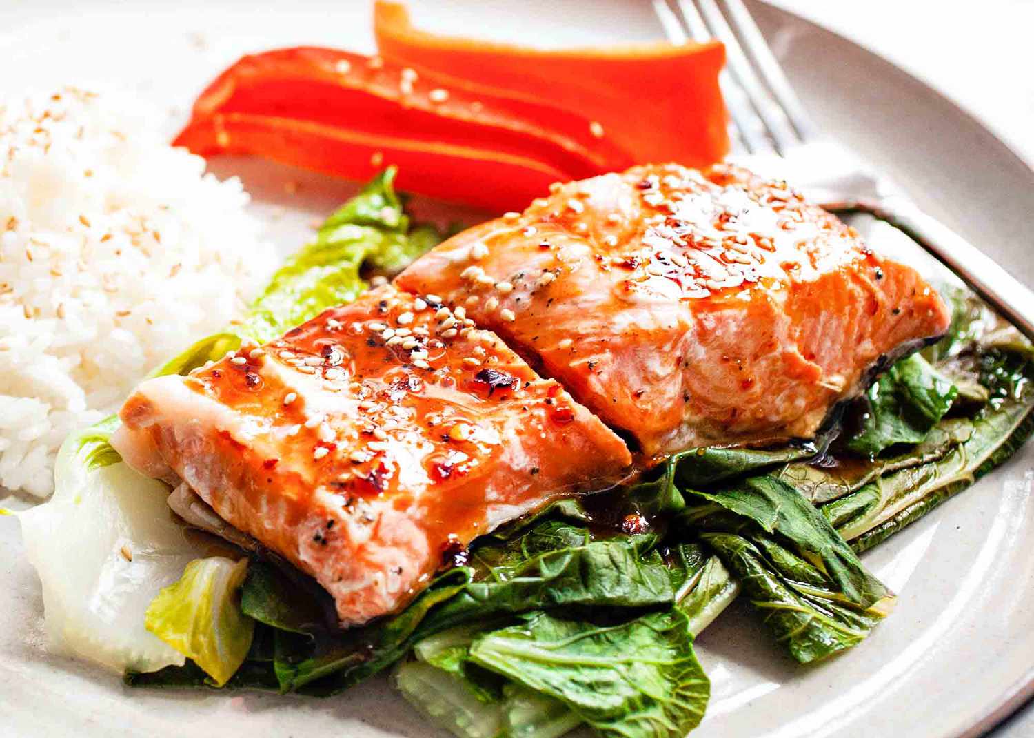 Steamed Ginger Salmon with Maple Sauce
