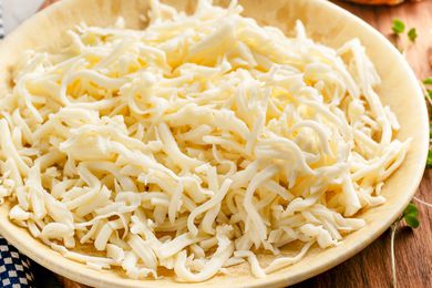 Shredded cheese in a bowl