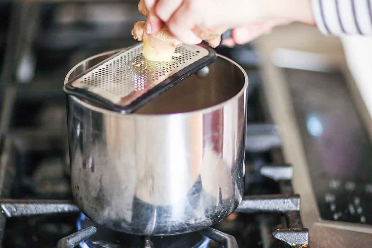 Golden Milk - grate the ginger