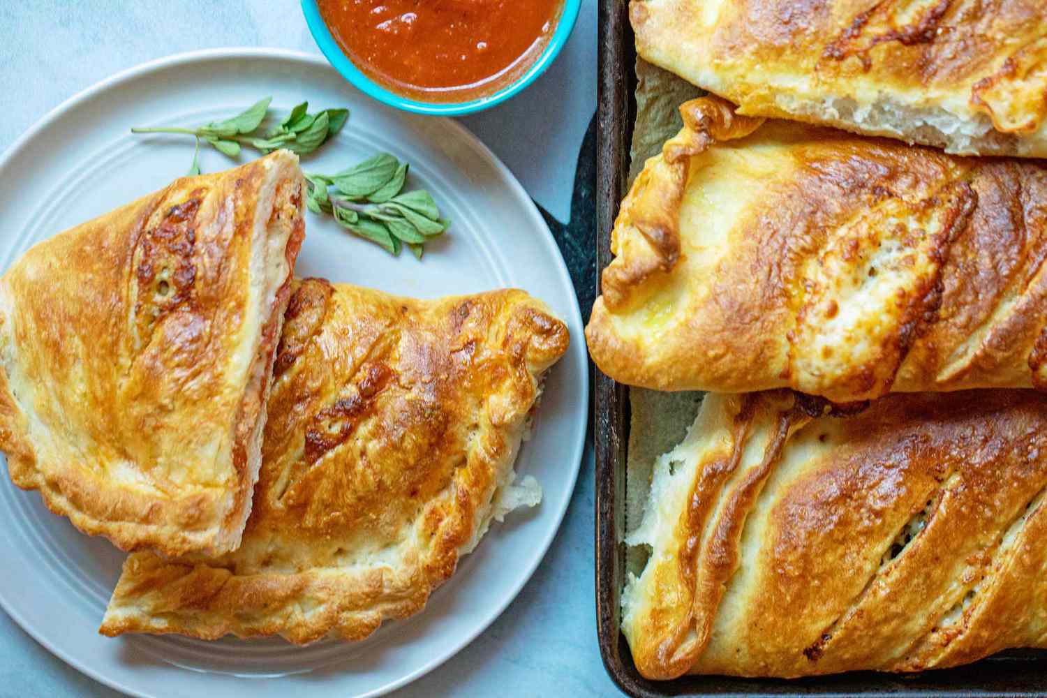 Calzones on a plate
