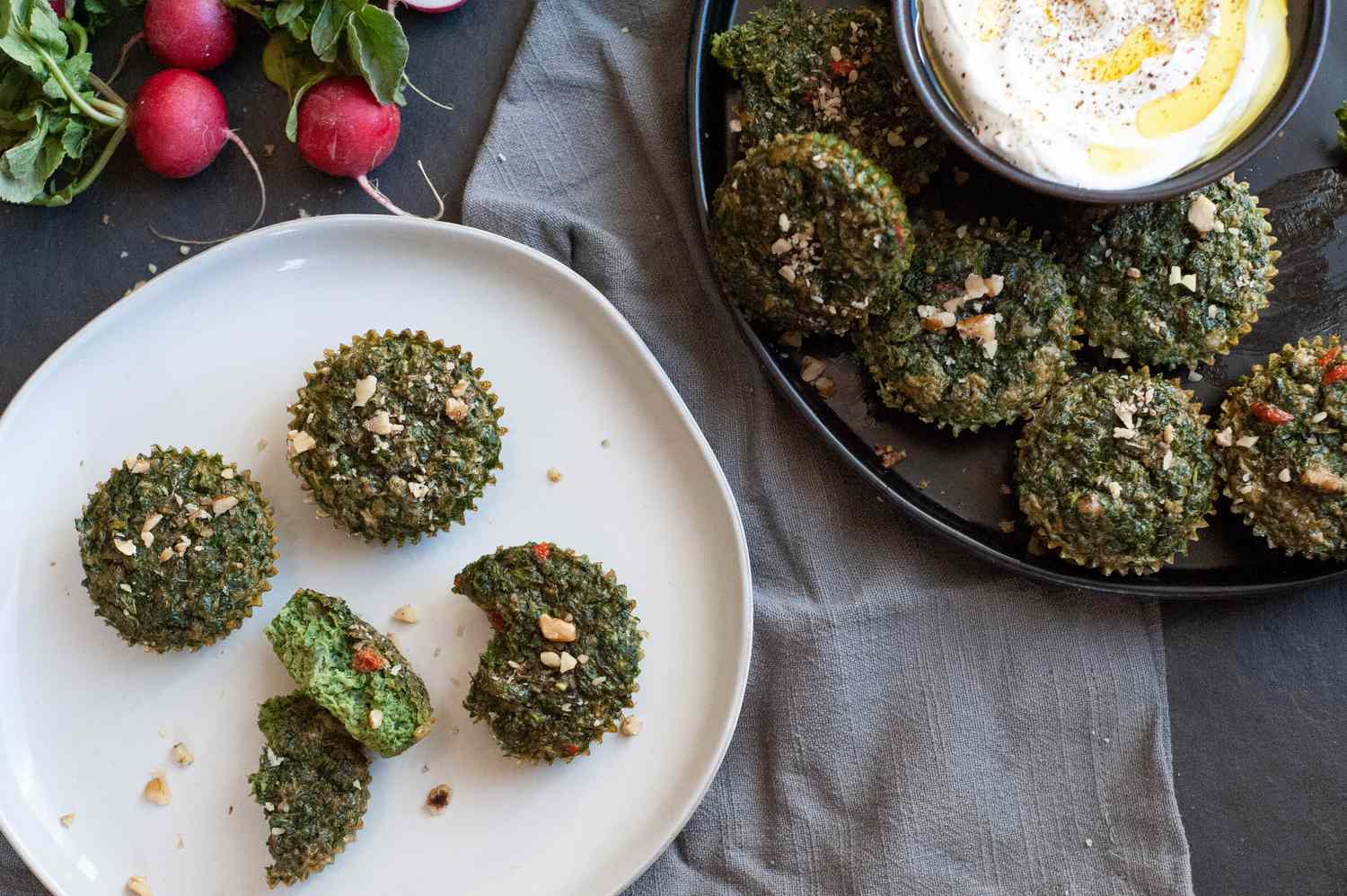 Kuku Sabzi on a plate.