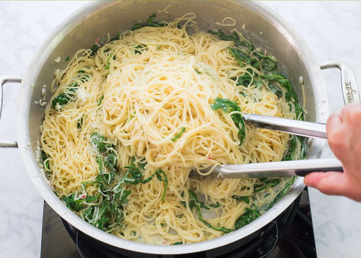Angel Hair Pasta with Salmon Recipe add pasta to the pot
