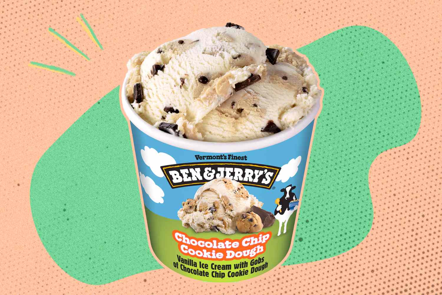 Ben Jerrys Chocolate Chip Cookie Dough ice cream container