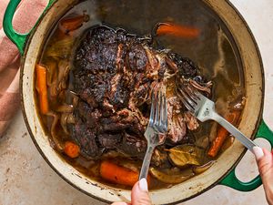 chuck roast in pan 