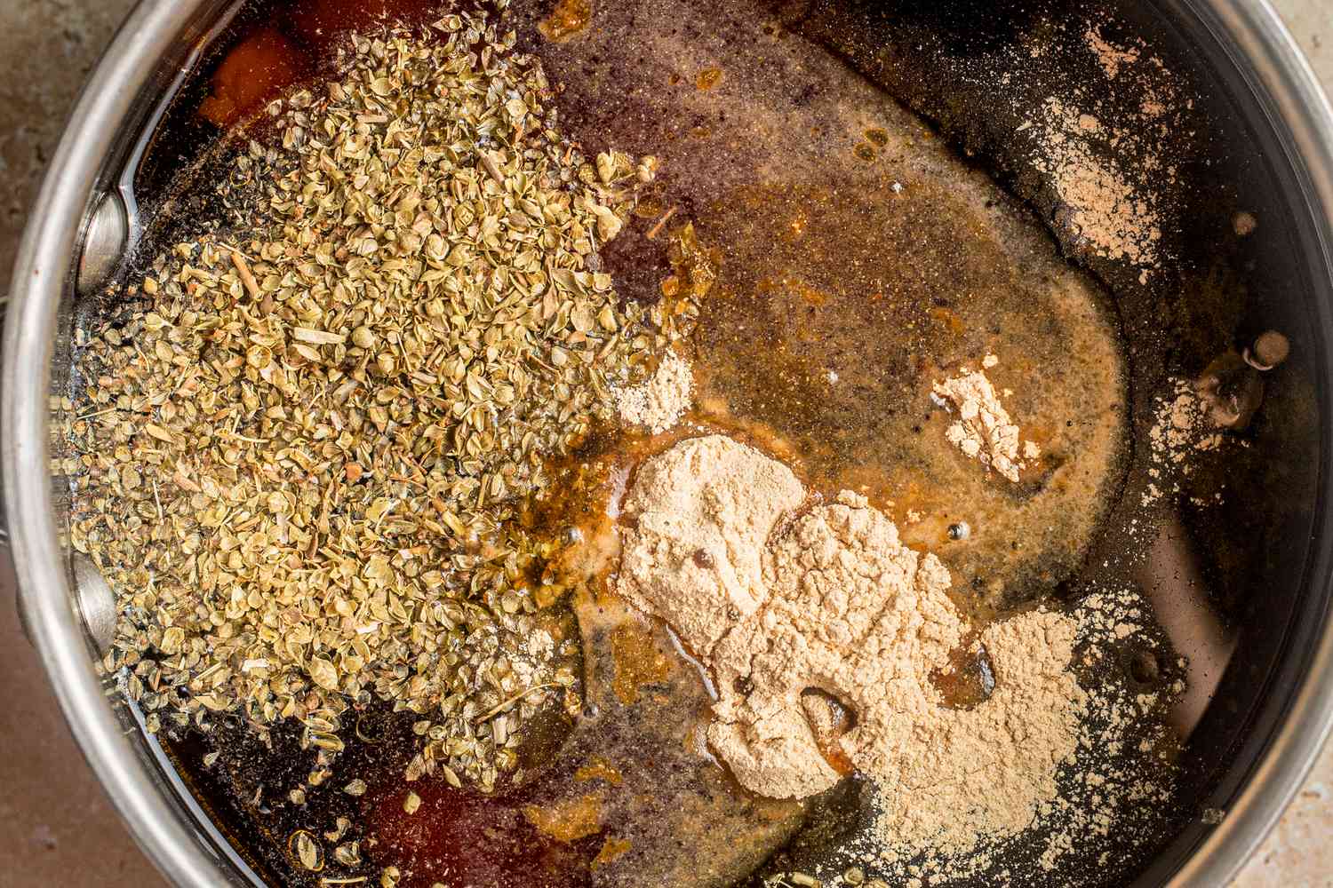 Steak tips marinade in a bowl 