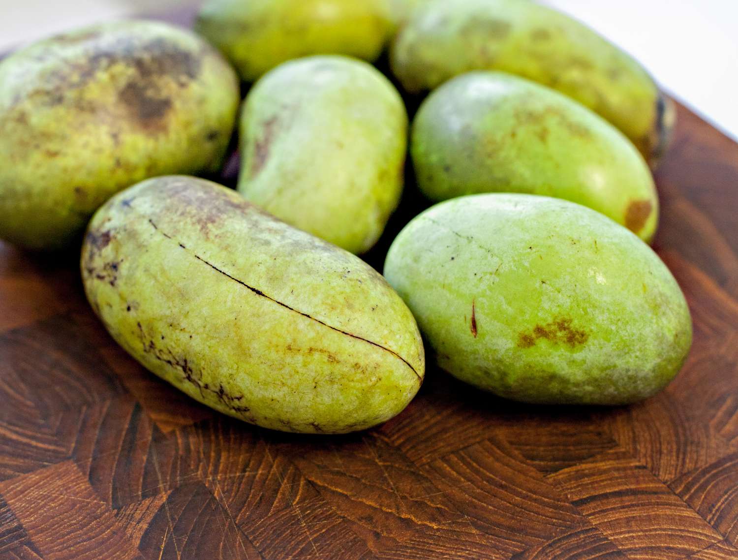 Pawpaws on a Cutting Board 