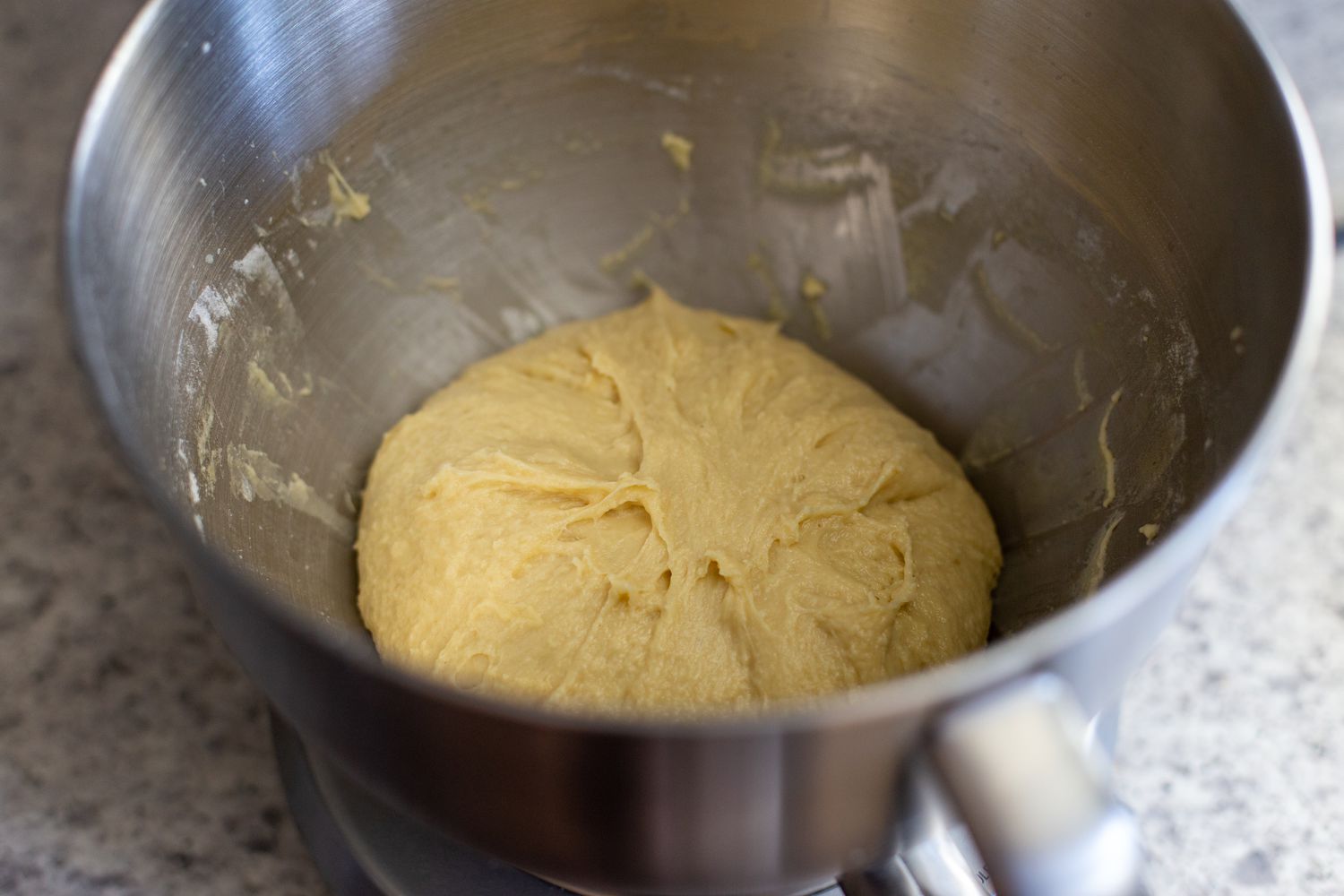 challah dough before resting in bowl