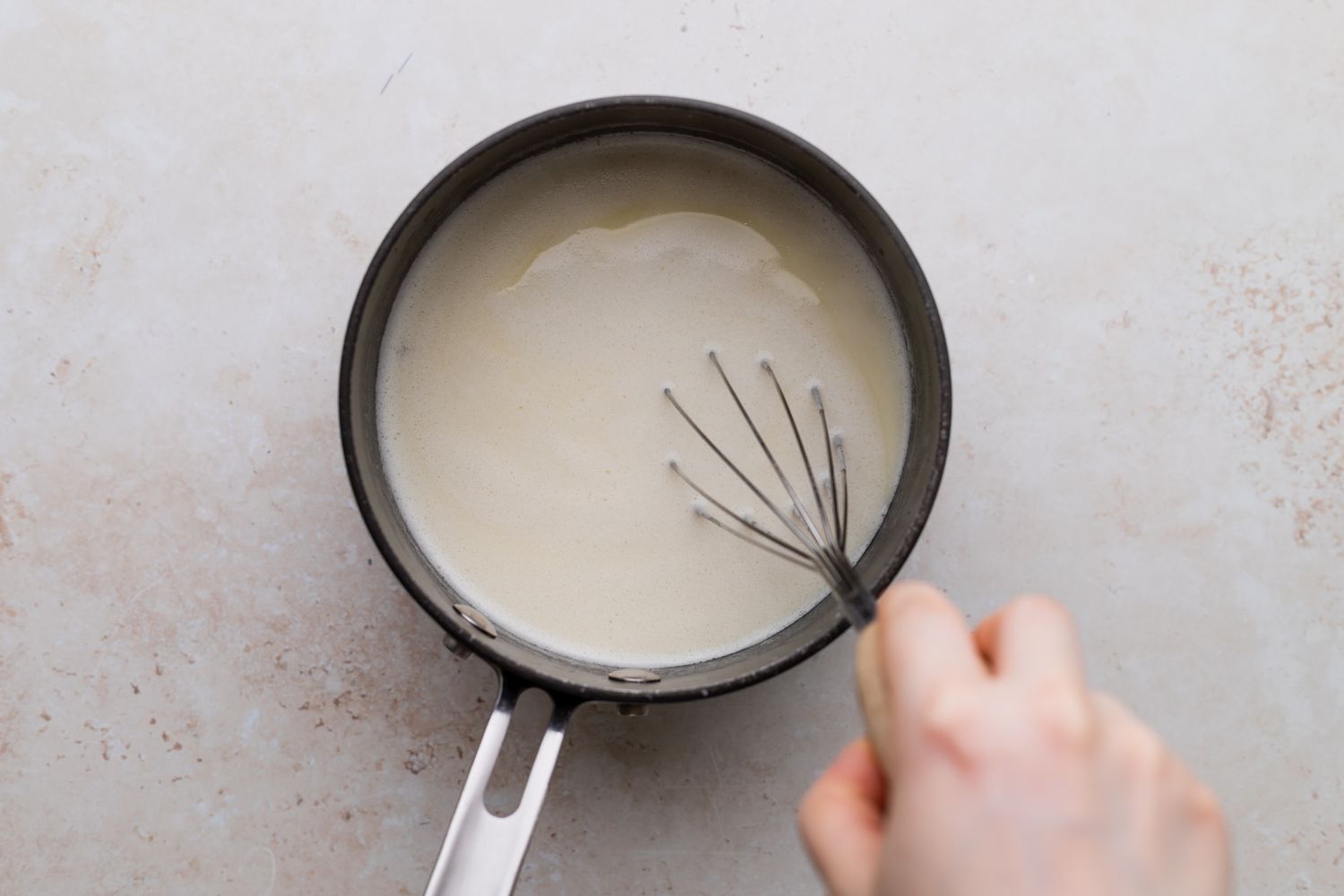 Making a roux for a Turkey Tetrazzini recipe.