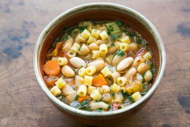 Pasta Fagioli ready to serve