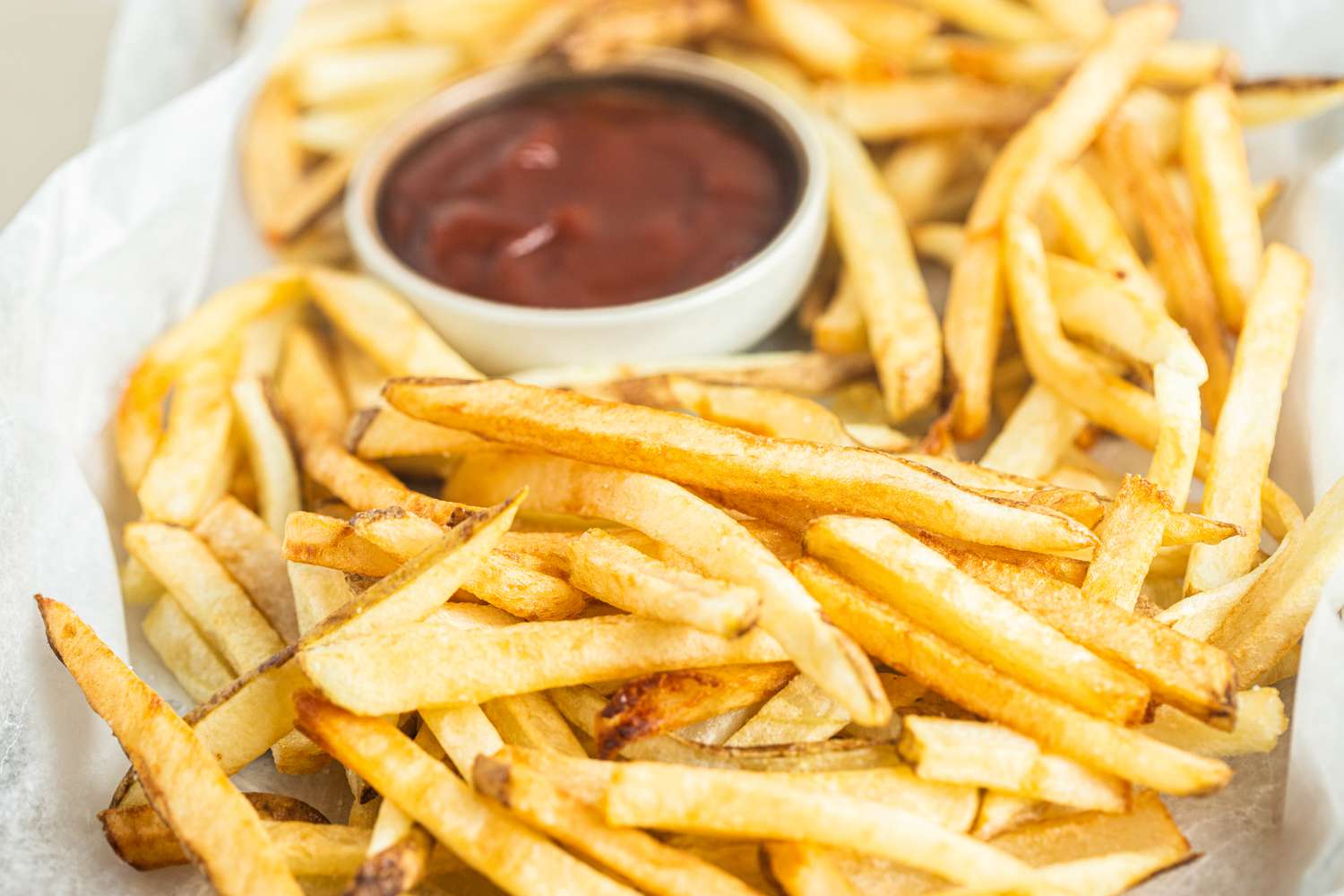 Homemade French Fries Served with Ketchup
